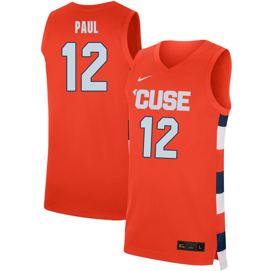 2020 Men #12 Brendan Paul Syracuse Orange College Basketball Jerseys Sale-Orange